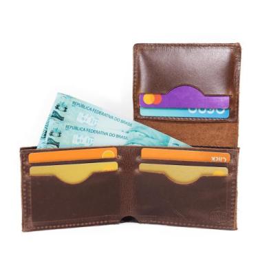 Imagem de Carteira Masculina Slim Pequena Couro Porta Cartão Cnh Notas - Pampas 