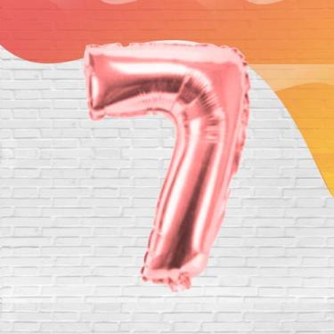 Imagem de Balão Bexiga Numerais Rose Gold 16 Polegadas Metalizado Premium - Deco