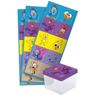 Imagem de Adesivo Quadrado para Lembrancinha Festa Galinha Pintadinha - 30 unida