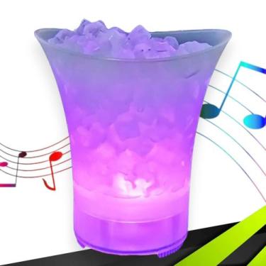 Imagem de Balde De Gelo 5L C/ Caixa de Som Led Bluetooth 956 - Iron, Transparent