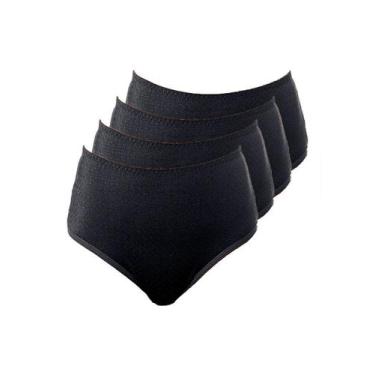 Imagem de Kit com 4 Calcinhas Alta Nova Bibelô Demillus 57487, Preto, EG