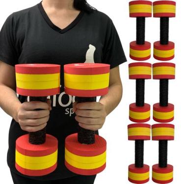 Imagem de Kit 3 Halteres de Hidroginástica Redondo em EVA DF4015-VM 1-2Kg Vermel