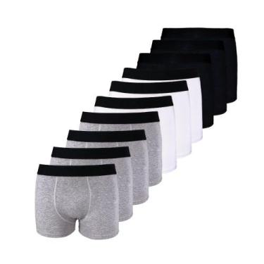 Imagem de Kit com 10 Cuecas Boxer Box Try Basics Algodão Cotton Lisa Básica Casu