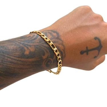 Imagem de Pulseira Masculina Grumet 3x1 Banhada Ouro 18k Fecho Gaveta - EEA SEMI