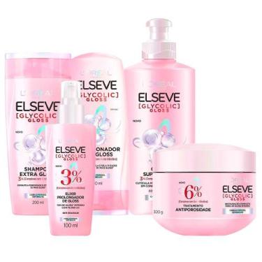 Imagem de Elseve Glycolic Gloss Kit - Shampoo + Condicionador + Creme Super Glos