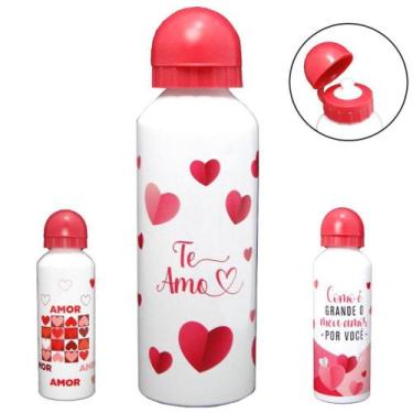 Imagem de Garrafa Squeeze De Alumínio Coração Sortidas 500ML - FWB