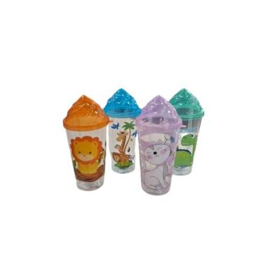 Imagem de Copo Plástico Infantil Com Canudo E LED 560ml - InterPonte, verde