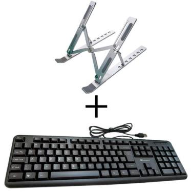 Imagem de Suporte Notebook prata Teclado Standard USB Home Office qte - NBC