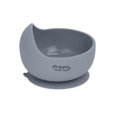 Imagem de Freso Baby Tigela Alimentação De Bebê Introdução Alimentar Blw Silicone Livre Bpa Atóxico Antibacteriano Com Ventosa Bowl Borda Dosadora Cor Cinza