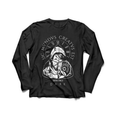 Imagem de Camiseta Manga Longa Feminina Dark Série - Ultrav Store, Preto, GG