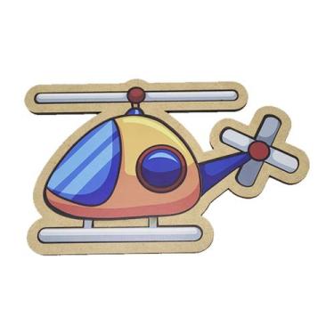 Imagem de Brinquedo Infantil Educativo Quebra Cabeça Helicoptero Madeira Mdf - A