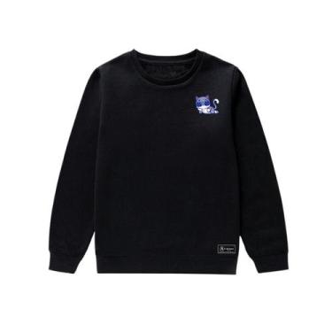 Imagem de Blusão Moletom Infantil Gato Personalizado sem Capuz gola Redonda - Ca