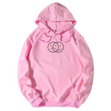 Imagem de Blusa Moletom Triste Feliz Happy Sad Tumblr Canguru Emoji, Rosa, g