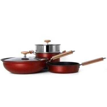 Imagem de Conjunto De Panelas LG-CE02 4 Peças Maravilhosa - SA Tools, Vermelho