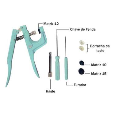 Imagem de Alicate De Pressão Completo Para Aplicar Pregar Botão Plástico Botões 