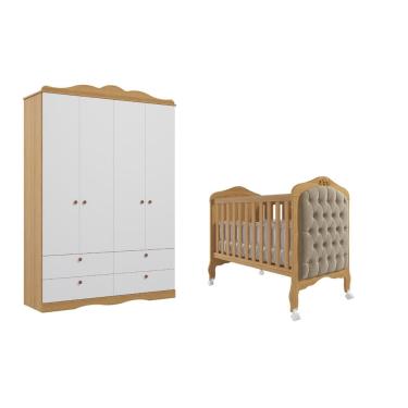 Imagem de Berço capitone Guarda Roupa Provençal Encanto Permobili MDF