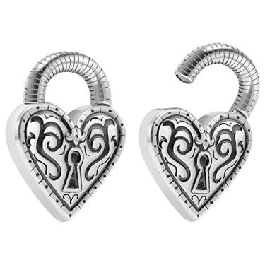 Imagem de PUNKYOUTH 2 peças de peso magnético retrô delicado para orelhas esticadas, medidores pesados, aço inoxidável, 2G, 4G, calibre pendurado para mulheres e homens, 6 mm, 5 mm, alongador de orelha para piercings, Metal, arenito