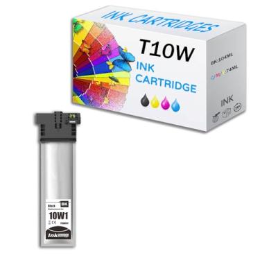 Imagem de Conjuntos de cartuchos de tinta T10W remanufaturados T10W100 T10W200 T10W300 T10W400 pacote combo de tinta compatível com impressoras EPSON WorkPorce Pro WF-C5390 WF-C5890, com chip, preto-1 pacote