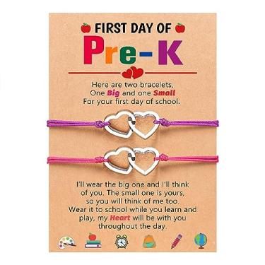 Imagem de PINKDODO Conjunto de pulseiras First Day of para 2 pulseiras de desejos combinando presentes de volta às aulas, Nylon, Sem pedras preciosas