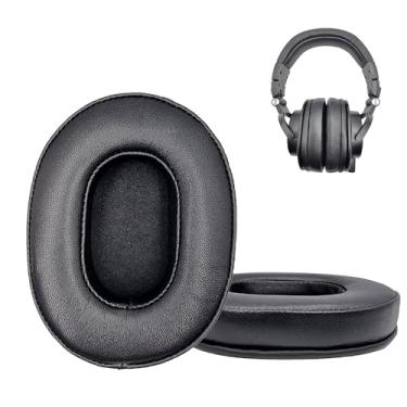 Imagem de Almofadas de substituição de couro de carneiro para AudioTechnica ATH-M50 M50S M50X M40 M40S M40X M30 M30X M20 M20X Audio Technica ATH-MSR7 ATH-MSR7NC (Couro de pele de carneiro preto)