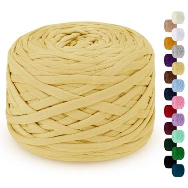 Imagem de LEREATI Fio de camiseta de 285 g para crochê 109 jardas fio de tecido de crochê grosso, fio de camiseta de tricô para bolsa de crochê, cobertor, cesta, projetos faça você mesmo, decoração de casa