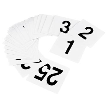 Imagem de New Star Foodservice 23114 1-25 números de mesa de um lado, 10 x 10 cm, branco