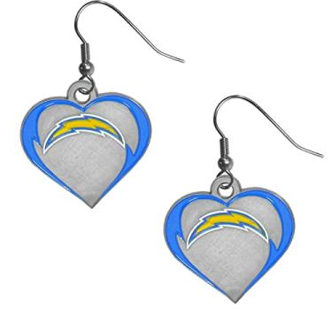 Imagem de Siskiyou Sports Brincos pendentes de coração NFL Los Angeles Chargers, cores do time, tamanho único