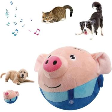 Imagem de tropame Brinquedo de pelúcia para animais de estimação em movimento ativo, brinquedos interativos para cães, brinquedo de bola de cachorro em movimento estridente, brinquedo de cachorro elet