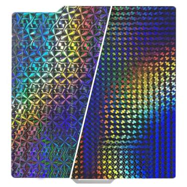 Imagem de RETUXEP Placa De Construção De Impressora 3D Diamond Ball+Windmill Para Bambu Labs X1 X1C X1E P1P P1S A1 3D Pritner, Placa De Aço De Mola Flexível E Suave De Dupla Face Com Efeito De Folha Para Impres