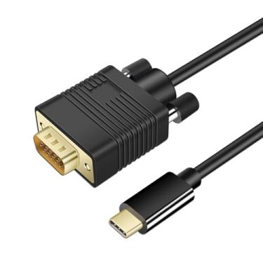 Imagem de Kirzi Cabo USB C para VGA, cabo USB tipo C para VGA [compatível com Thunderbolt 3/4] Compatível com iPhone 15 Pro/Max, MacBook Pro/Air 2023, iPad Pro, iMac, S23, XPS 17, Surface Book 3 e mais (6 pés)