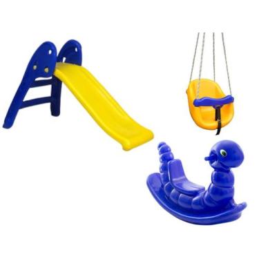 Imagem de Conjunto Infantil Completo  Escorregador Baby, Nhoca e Balanço BB - Va