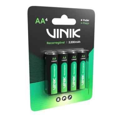 Imagem de Pilha Recarregável AA C/4 - 2200MAH 1.2V - VP2AB4R - Vinik