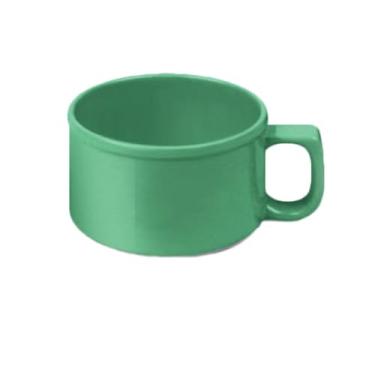 Imagem de FSE CR9016GR Caneca de sopa, 283 g, 10 cm de diâmetro, com alça C, resistente à quebra, pode ser lavada na lava-louças, melamina, verde, livre de BPA, NSF, pacote com 12