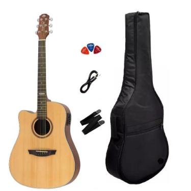 Imagem de Violao Eletroacustico Strinberg SD200C Canhoto Natural Satin + Capa Lu