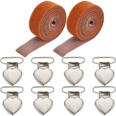 Imagem de GORGECRAFT 2 conjuntos de 10 peças de clipes elásticos de lona conjunto de clipe de tensão lateral de haste de rolagem ajustável bordado à mão bordado ponto cruz moldura arte utensílios de costura