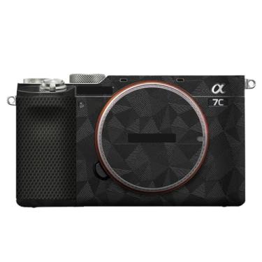 Imagem de JERXTTON Adesivo de capa de câmera para Sony A7C, película protetora, antiarranhões, decoração (triângulo preto)
