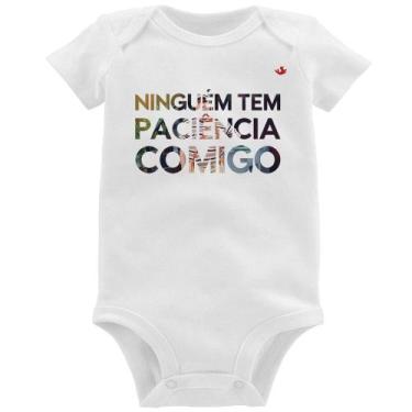 Imagem de Body Bebê Ninguém tem paciência comigo - Foca na Moda, Branco, M