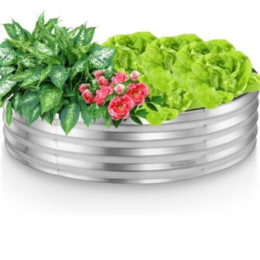 Imagem de Caixa de Plantio Redonda Para Flores e Verduras 90x28cm - Montar & Pla