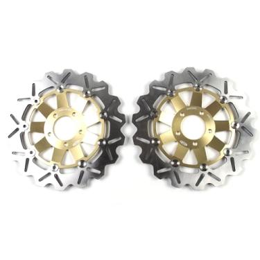Imagem de 1 par de discos de freio dianteiros flutuantes de rotores compatíveis com Kawasaki ZG1000 Concours 1000 1994-2005, GPZ1100 (ZX1100) E1 1995-1998, Ninja ZX12R 2004-2006, peças de acessórios de