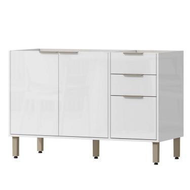 Imagem de Balcao Pia Sem Tampo 120 cm GLOR BGL02 Branco Neve MXM