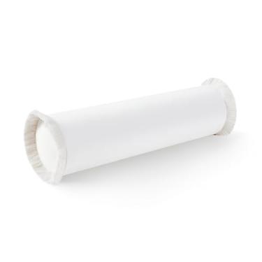 Imagem de Hofdeco Premium Apenas capa de almofada para pátio interno e externo, 15 x 50 cm, resistente à água, sólida com franja branca para quintal e sofá