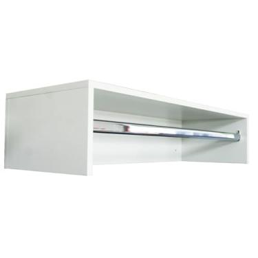 Imagem de Arara De Parede Prateleira Cabideiro Reforçado MDF Branco 90cm