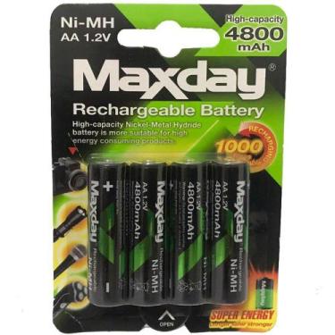 Imagem de Kit 4 Pilhas Recarregáveis AA 1.2V Maxday 4800mAh