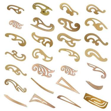 Imagem de Kit Completo 28 Réguas Costura Francesa Cava Decote Mdf - Levolpe