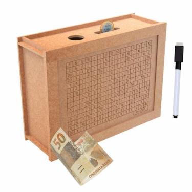 Imagem de Cofre Inteligente Cofrinho Woodbox Método Kakebo 1k 5k e 10k - Satini,