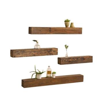 Imagem de Prateleiras Decorativas Madeira + Suportes Invisíveis 5x9,5 - Loja do 