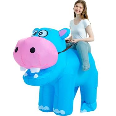 Imagem de Fantasia inflável para adultos, fantasias de festa inflável, fantasia de hipopótamo, fantasias de Halloween para homens e mulheres (150 cm)