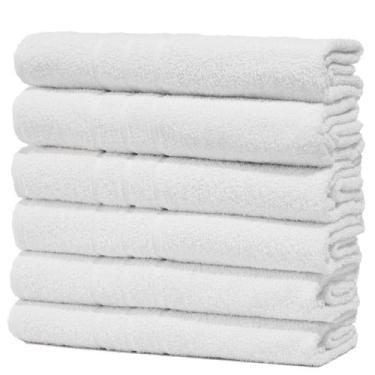 Imagem de Kit 6 Toalhas de Banho Pet Shop Costura Dupla Felpuda Prata - Central 