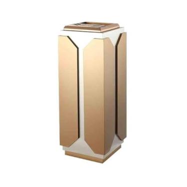 Imagem de Coluna de cinzas Hotel Lixeiras Lobby Vertical Aço Inoxidável Cinzeiro Corredor Corredor Hotel Clube Hall Dedicado Coluna de cinzas de chão(Branco)