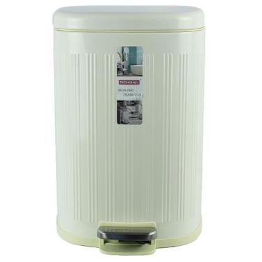 Imagem de Lixeira de Pedal 15 Litros Cesto Interno Design Retro Branco Nude - Vi